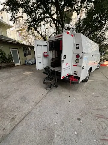 Magnet Plumbing service vehicle on-site for Water Heater Repair in Downtown Jacksonville